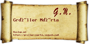 Gröller Márta névjegykártya