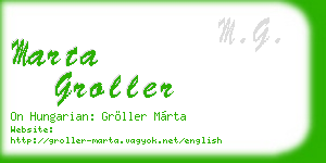 marta groller business card