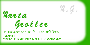 marta groller business card